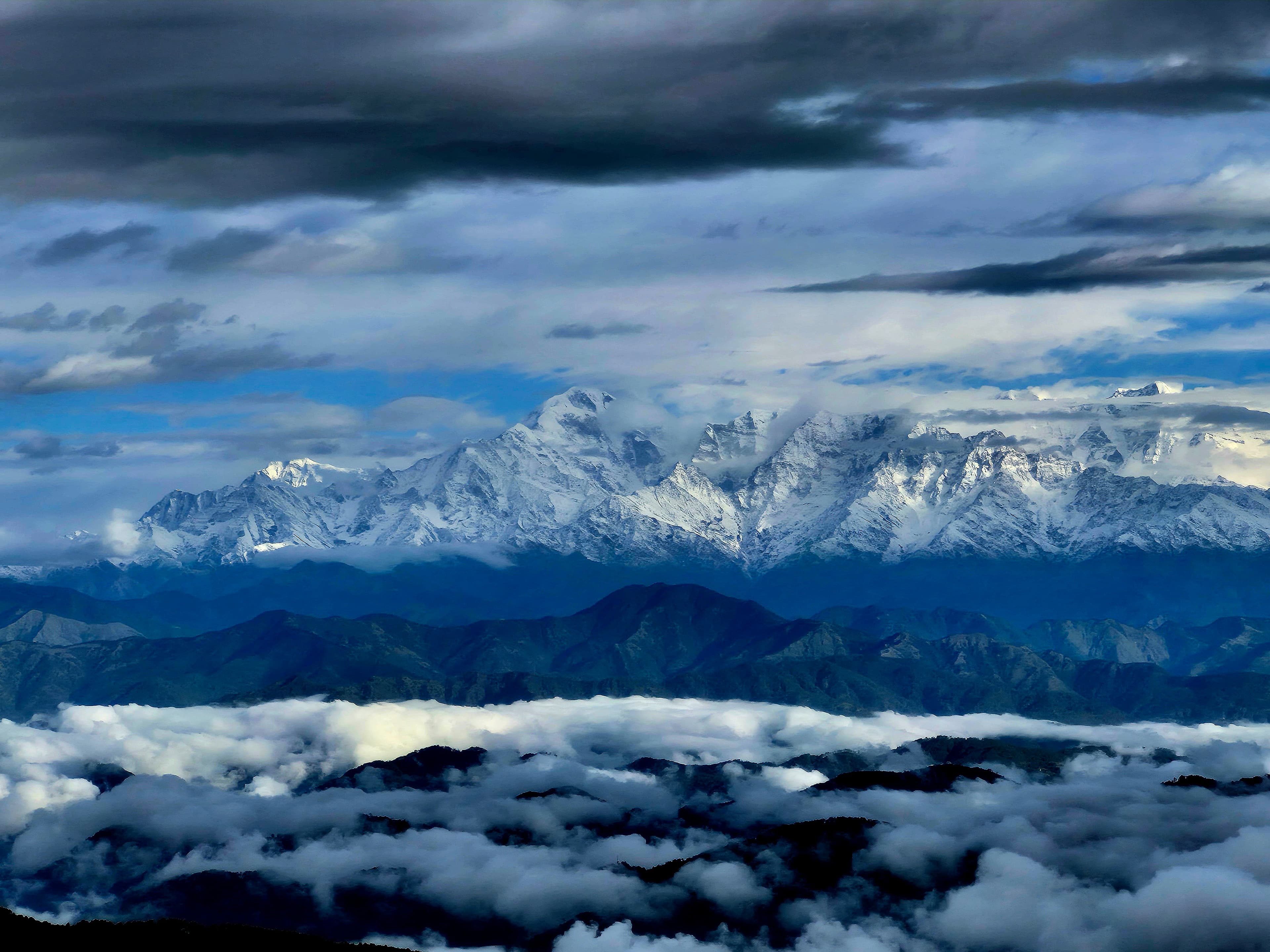 Trishul peak on the October horizon from Shaukiyathal ridge