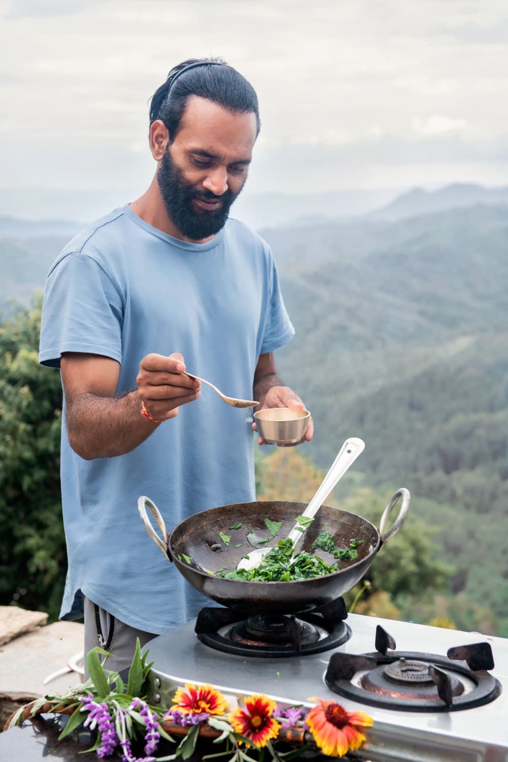 Outdoor cooking — open fire