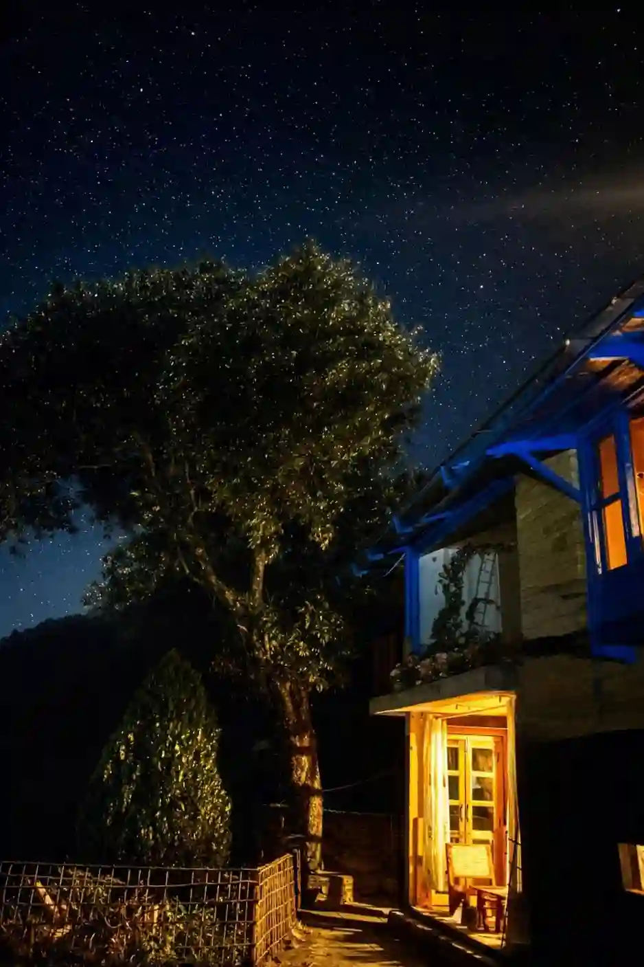 The courtyard after dark