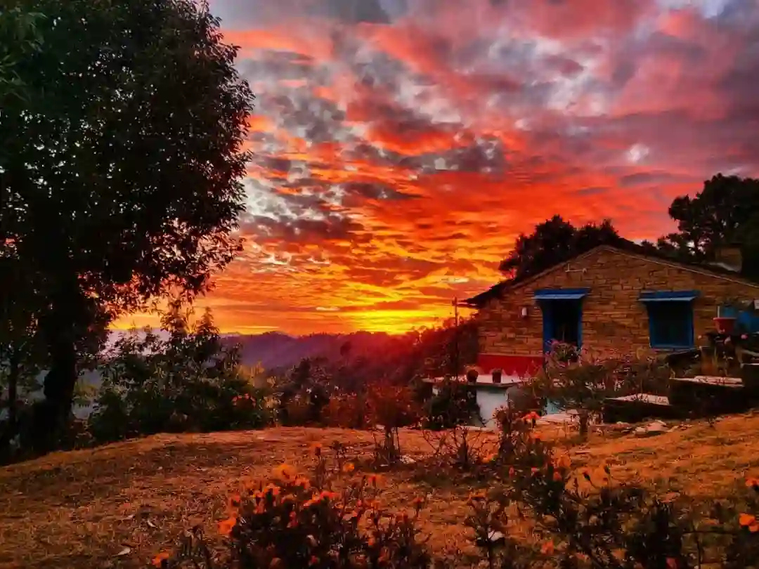Sunset from the east terrace